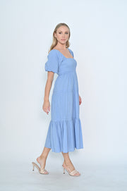 Blue Sky Shirred Bodice Dress