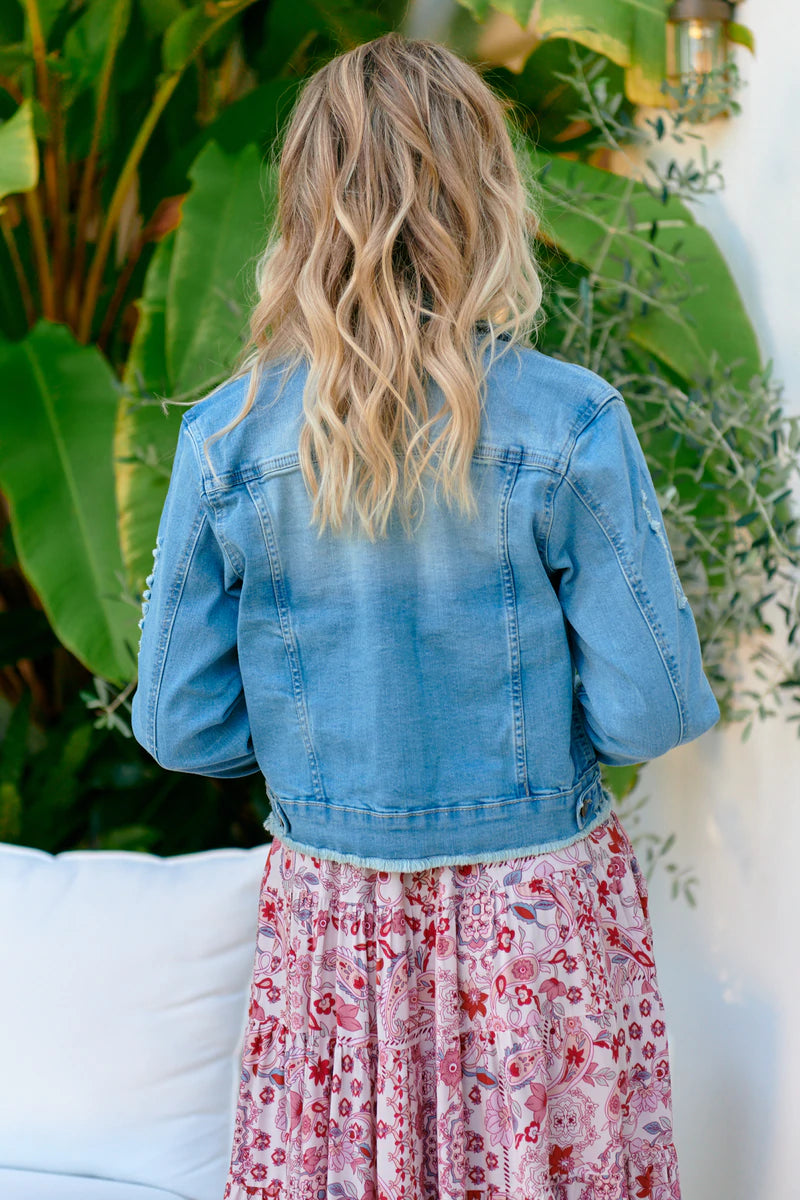 【ARISA】rosarymoon denim jacket&skirt Denim Jacket - ROSARYMOON OFFICIAL WEB STORE