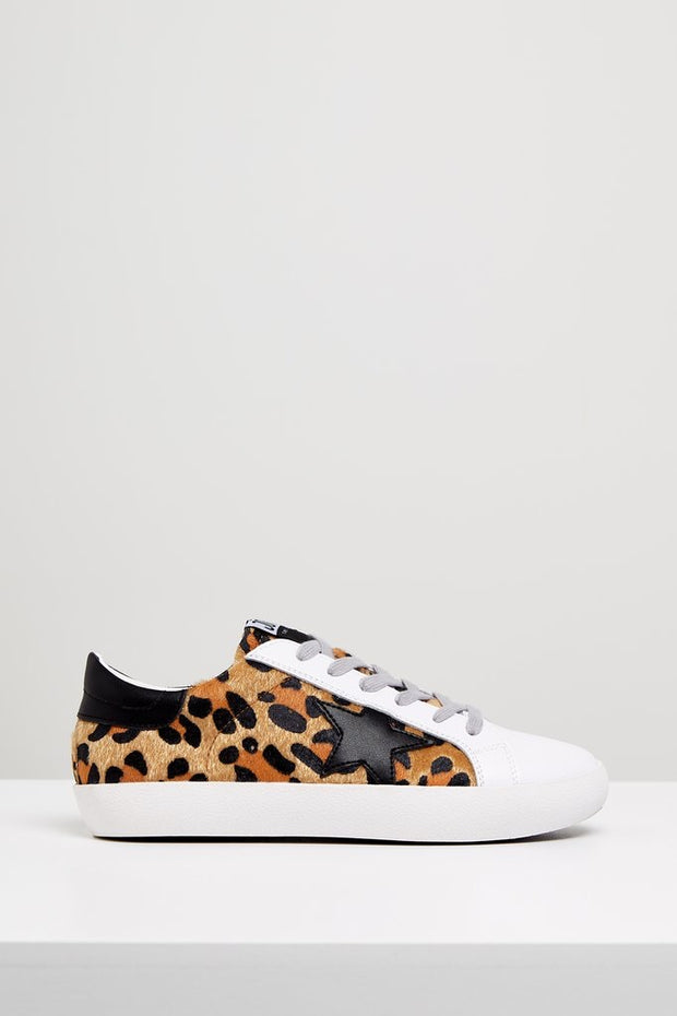 KOBI Leather Sneaker - Leopard/Black Star