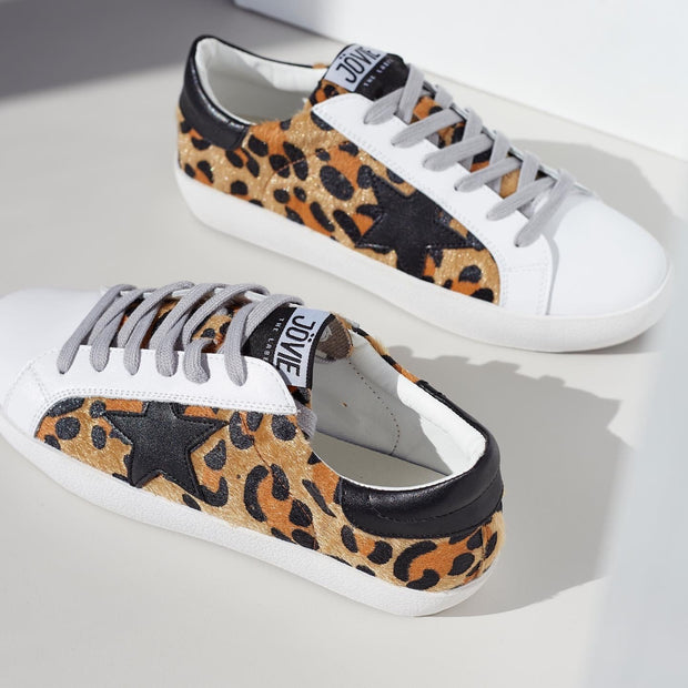 KOBI Leather Sneaker - Leopard/Black Star